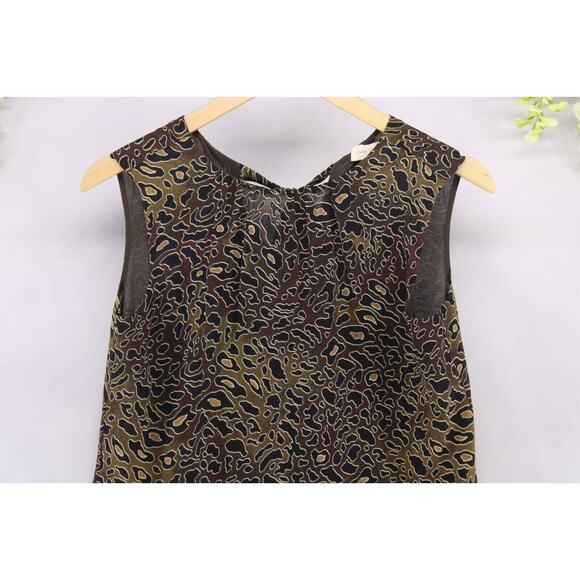 Tory Burch Women's Tanya Abstract Leopard Print Silk Sleeveless Tie Back Top 4 - Picture 3 of 10